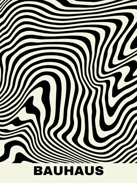 Das Cover von Bauhaus Inspired 03 mit einem schwarz-weißen Streifenmuster. Qualitätsdruck von kunstschaffenden Künstlern.