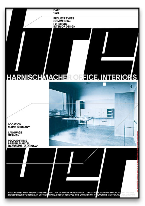 Ein vom Bauhaus inspiriertes Schwarz-Weiß-Poster für Office Interiors.