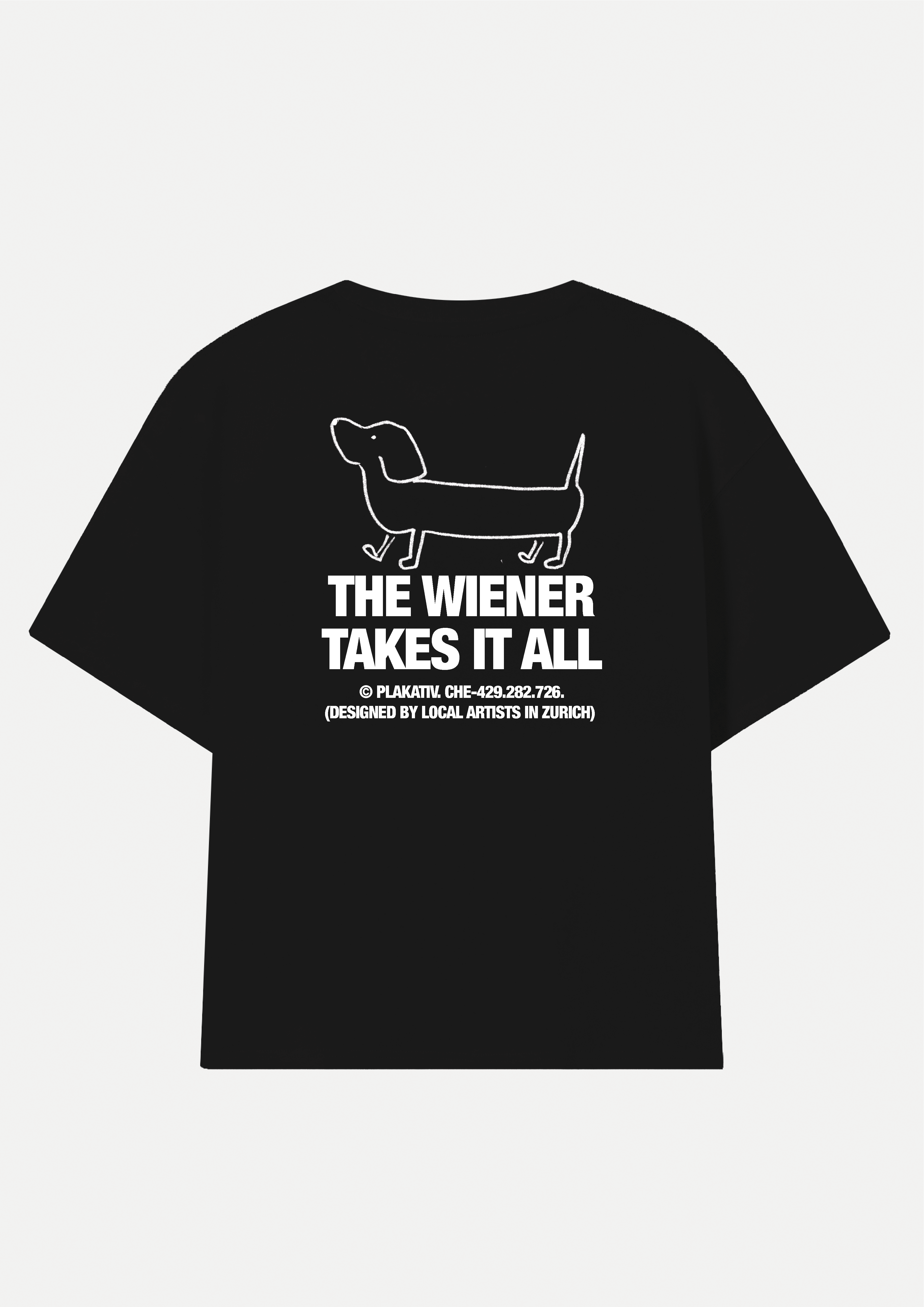 «The Wiener Takes It All» Backprint Heavy weight tee Black