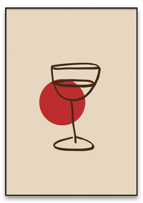 Eine minimalistische Zeichnung von „Color Your Wine“ auf einem beigen Hintergrund.