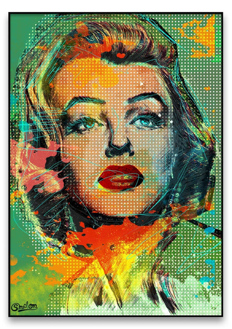 Marilyn Monroe farbenfrohes Pop-Art-Porträt.