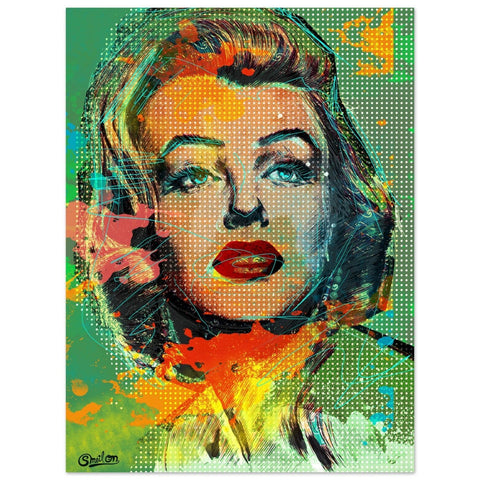 Marilyn farbenfrohes Pop-Art-Porträt.