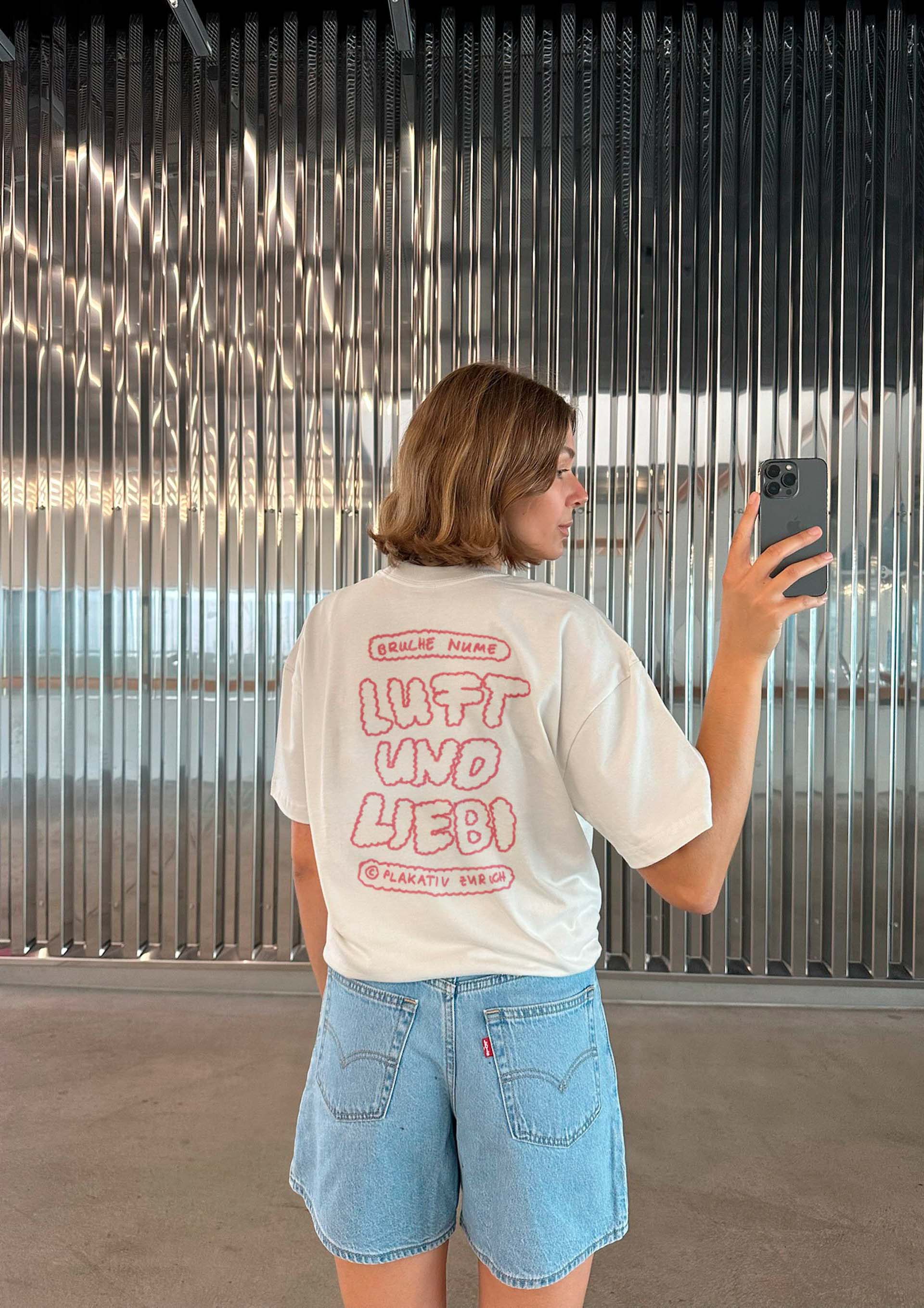 «Luft und Liebi» Backprint Heavy weight tee White