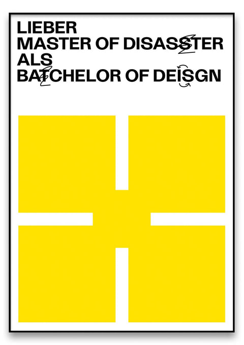 Liebherr Master of Disaster und Bachelor of Grafik Design.