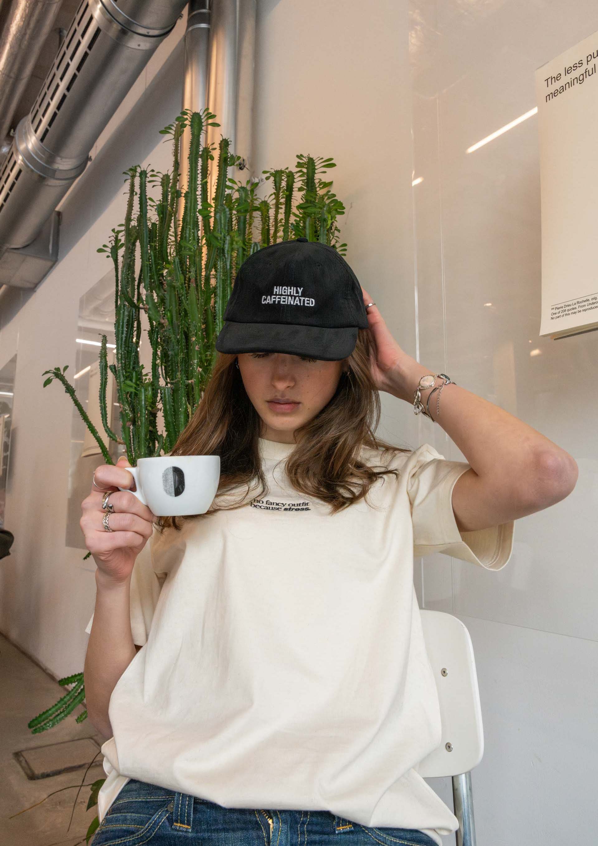 "Highly Caffeinated" Courdroy Cap