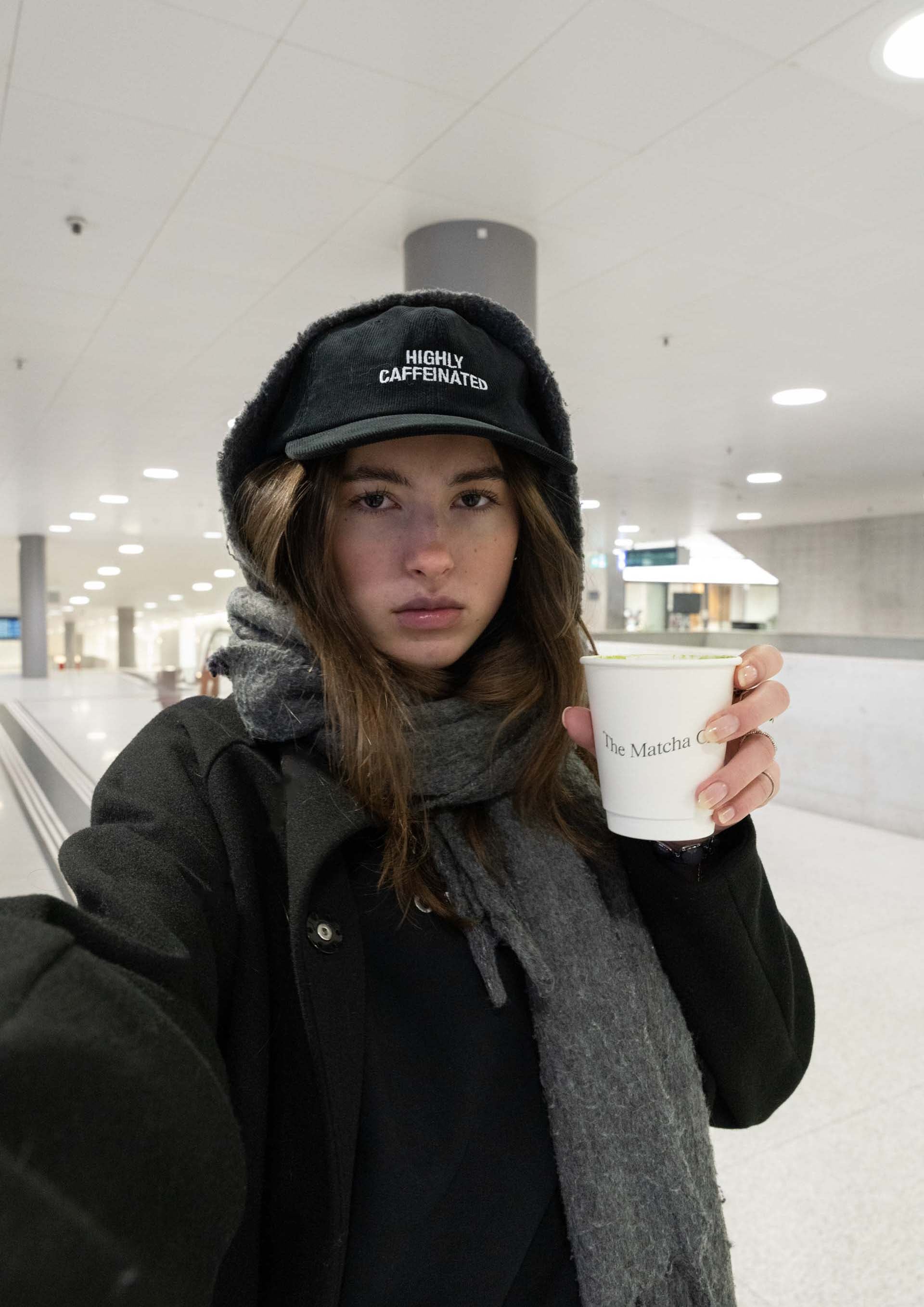 "Highly Caffeinated" Courdroy Cap