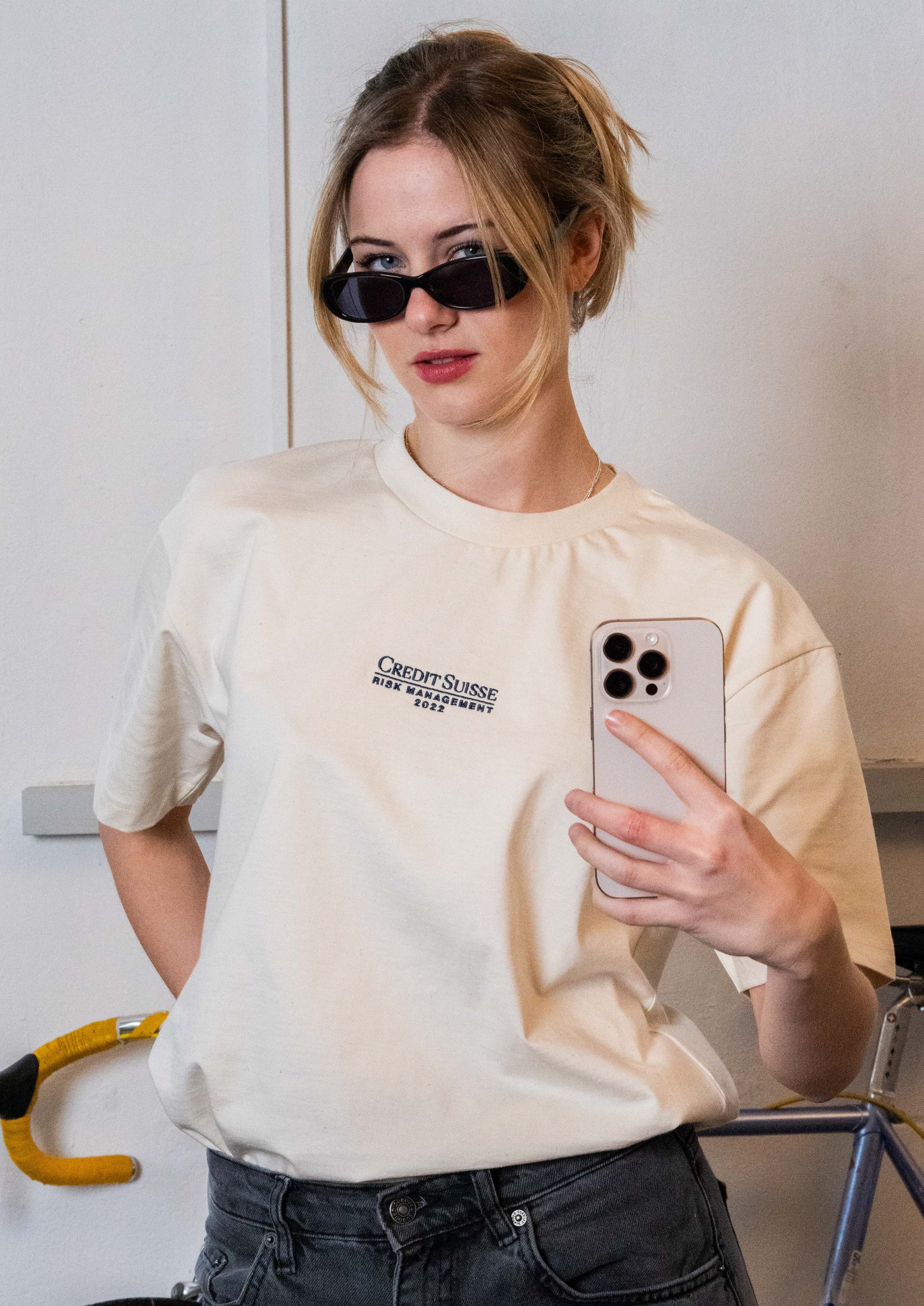 «CS Risk Management» Stickerei Super oversize tee