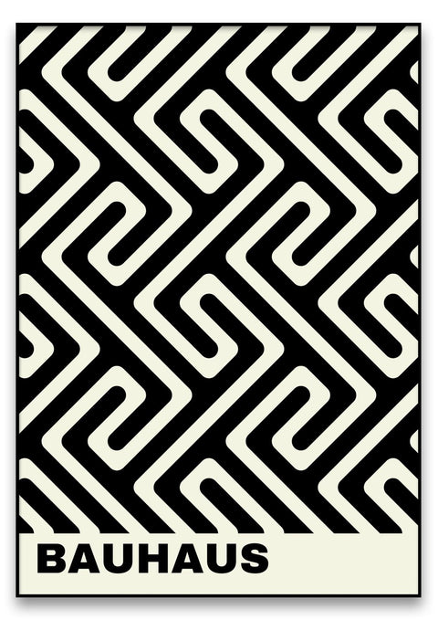 Ein schwarz-weißes Design mit dem Wort Bauhaus Inspired 02, erstellt von kunstschaffenden Künstlern.
