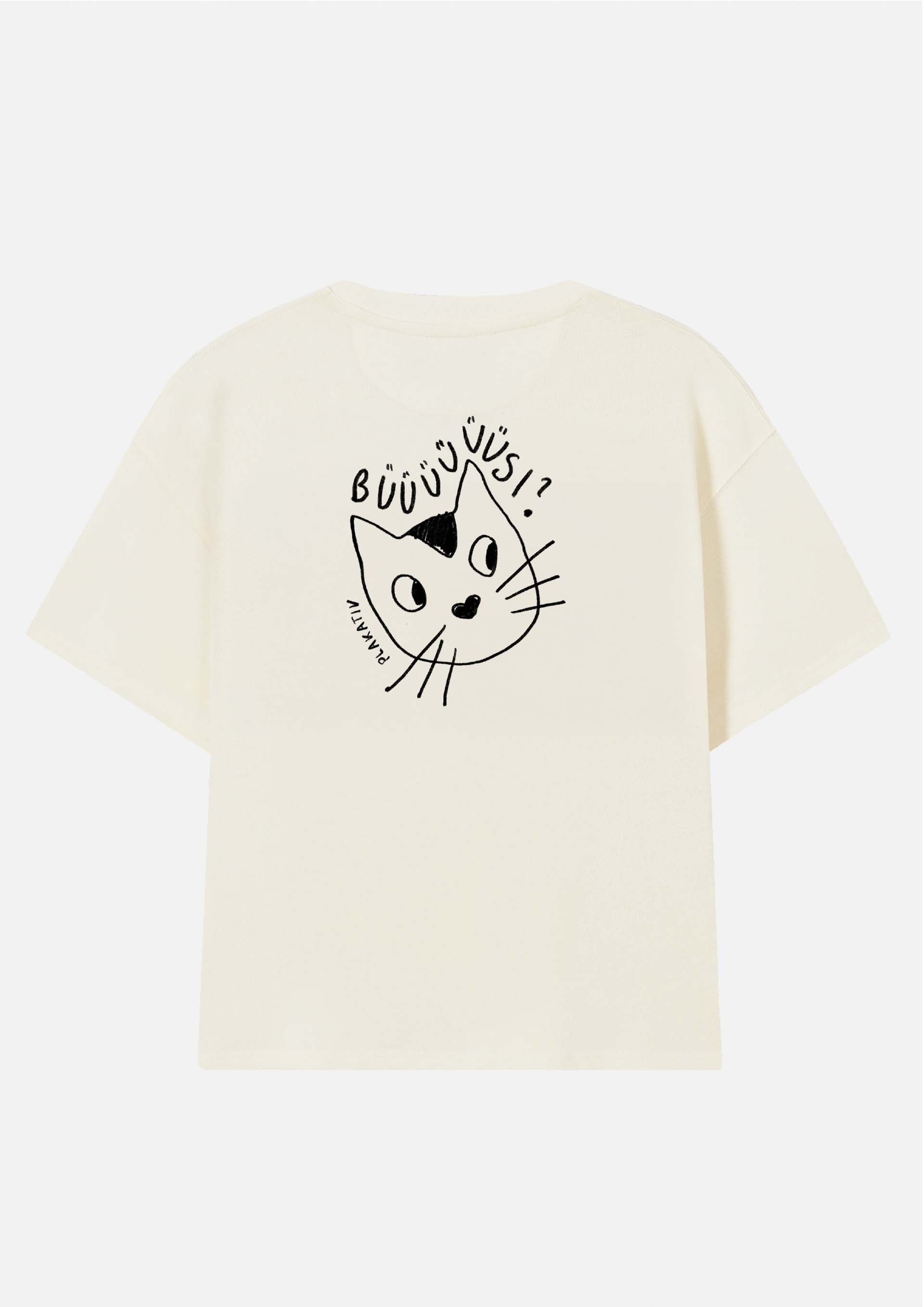 «Büsi» Backprint Heavy weight tee White