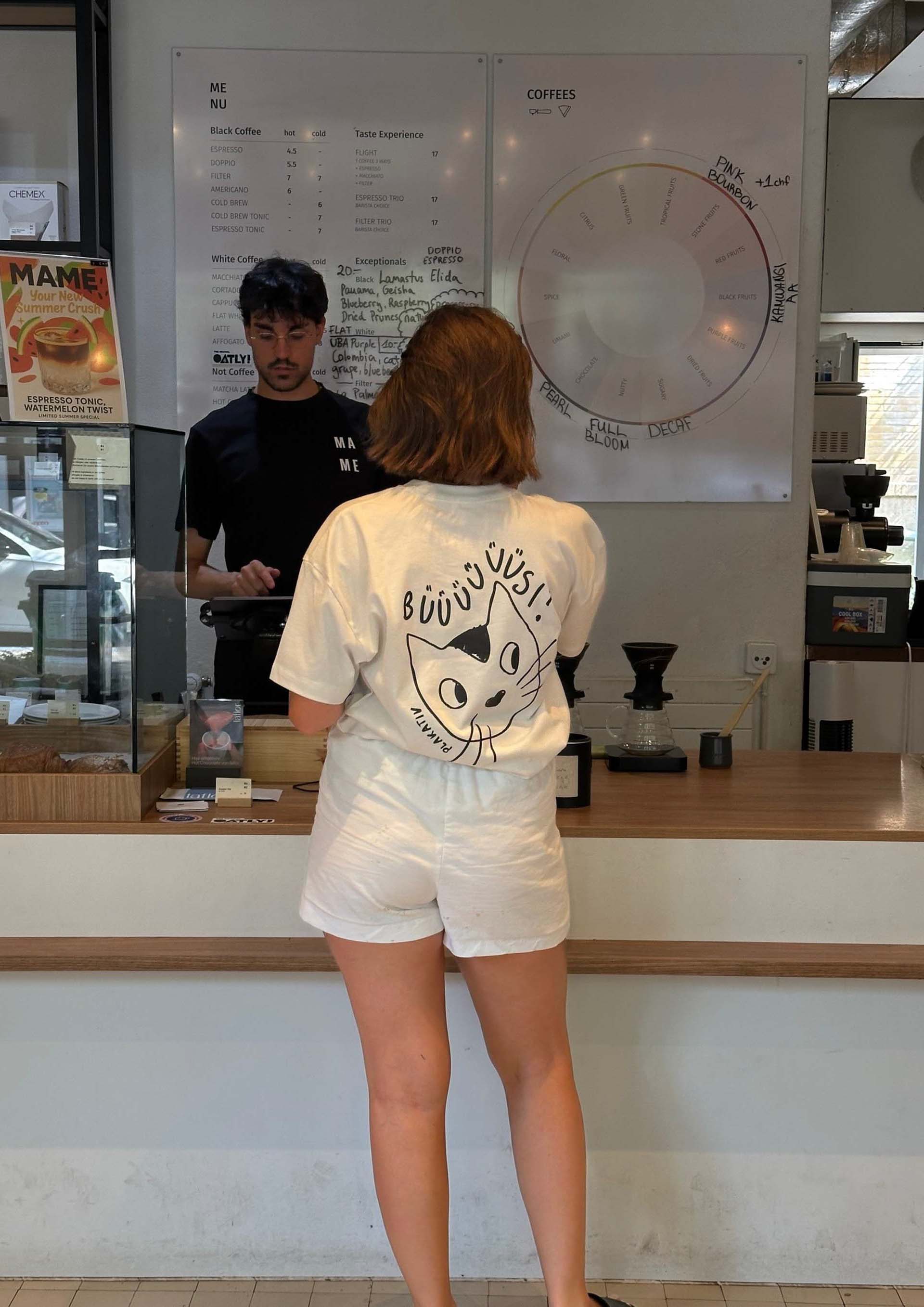 «Büsi» Backprint Heavy weight tee White