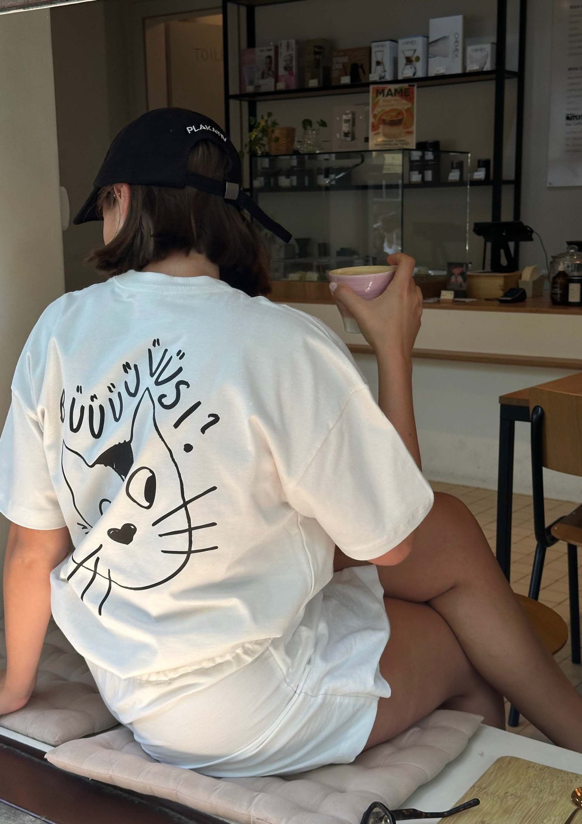 «Büsi» Backprint Heavy weight tee White