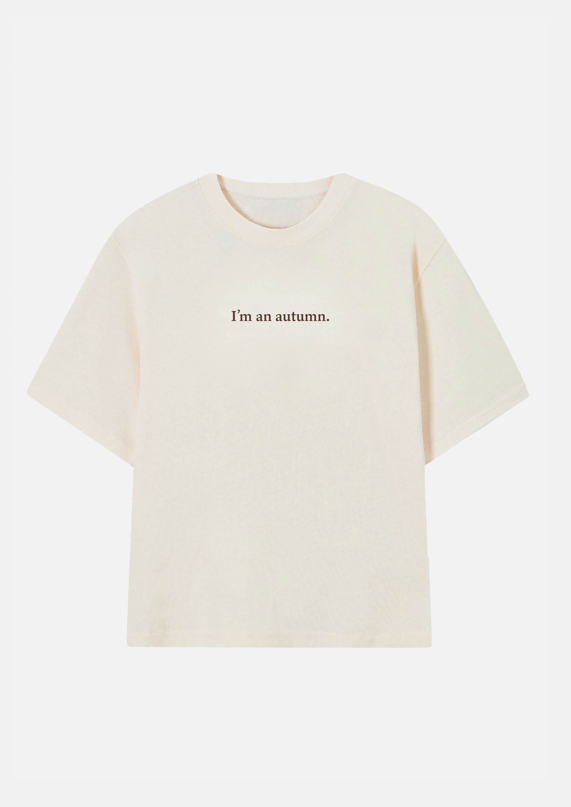 «I'm an autumn» Frontprint Heavy weight tee White