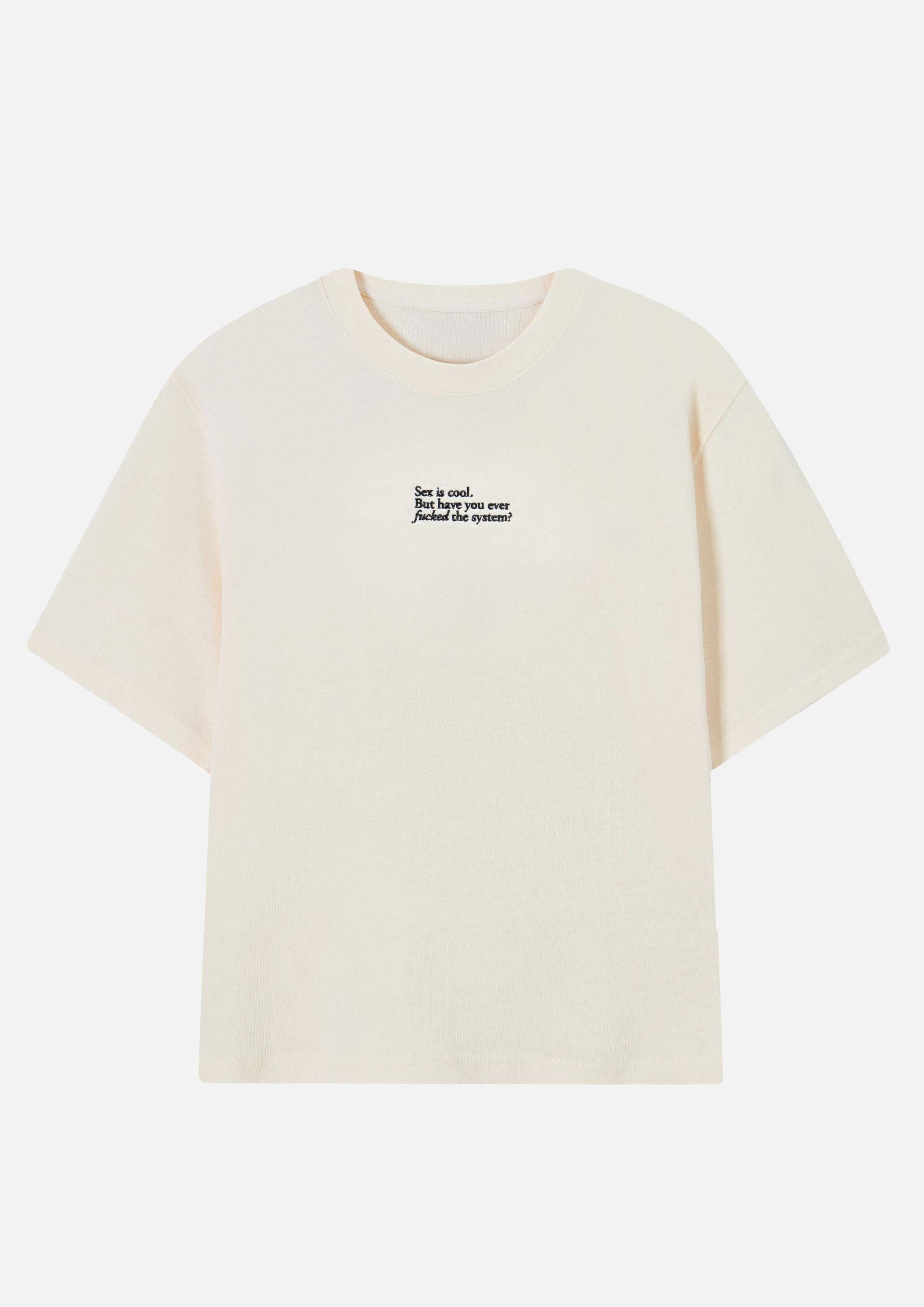 «F the system» Stickerei Super oversize tee