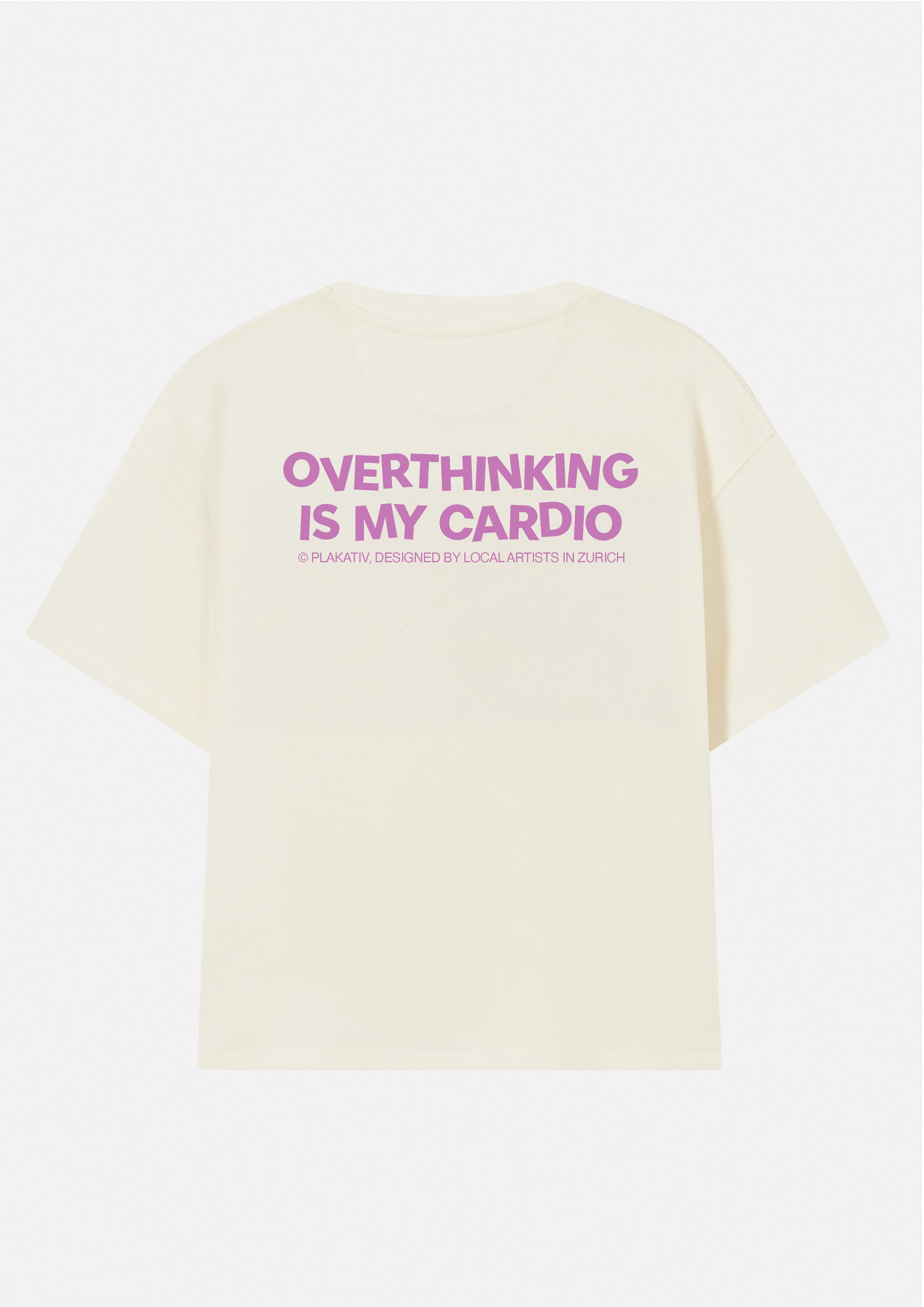 «Overthinking is my Cardio» Backprint Heavy weight tee White