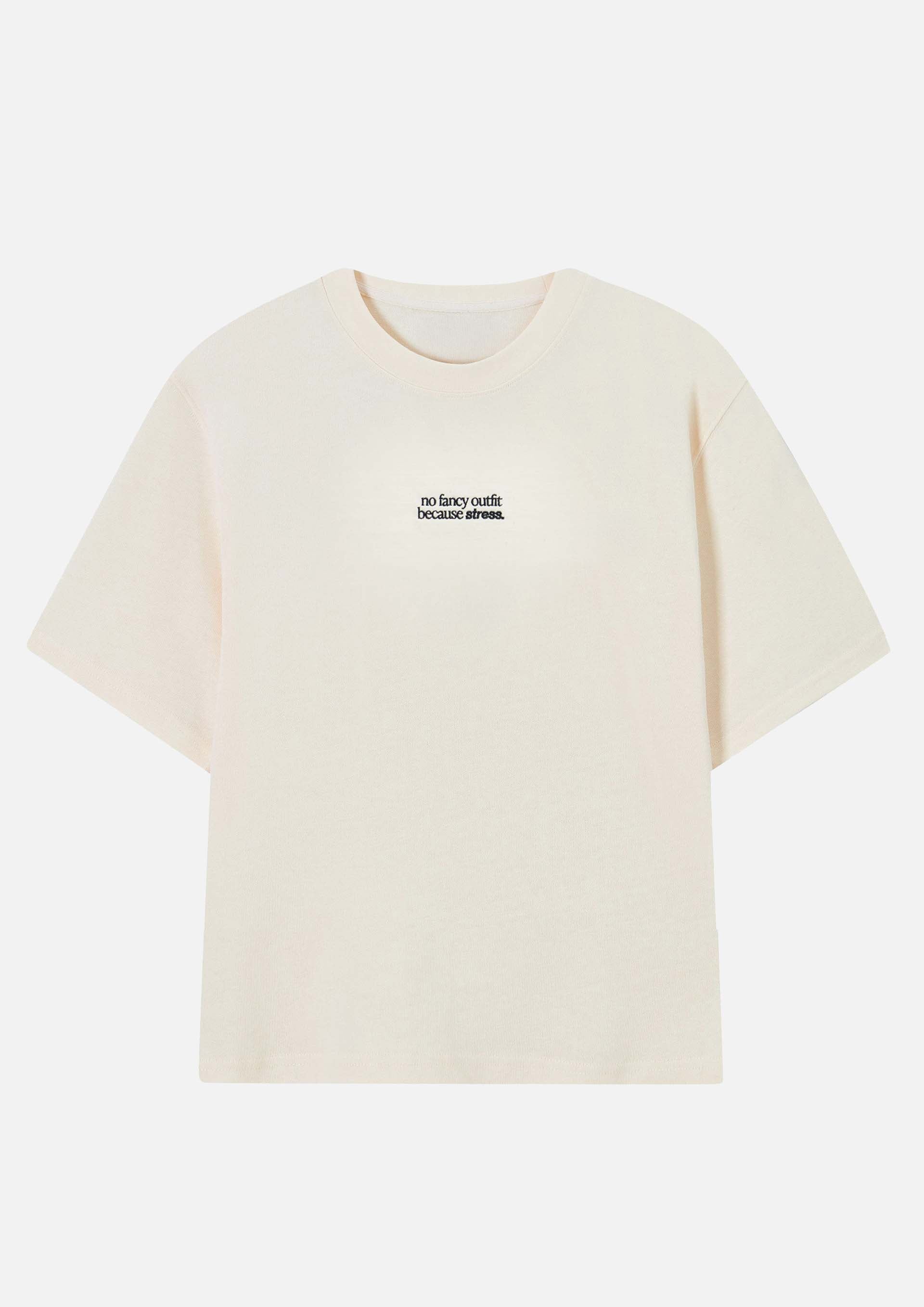 «No Fancy Outfit» Stickerei Super oversize tee