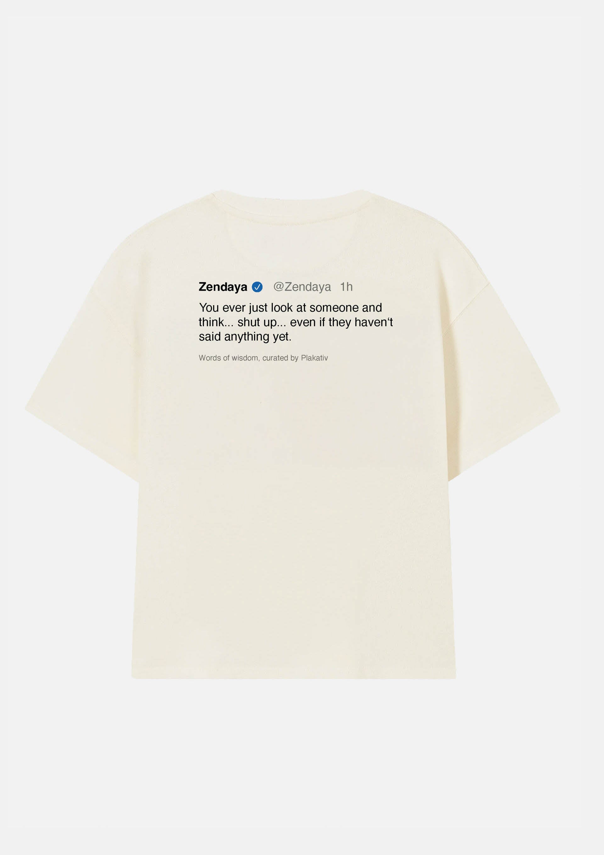 «Words of wisdom by Zendaya» Backprint Heavy weight tee White
