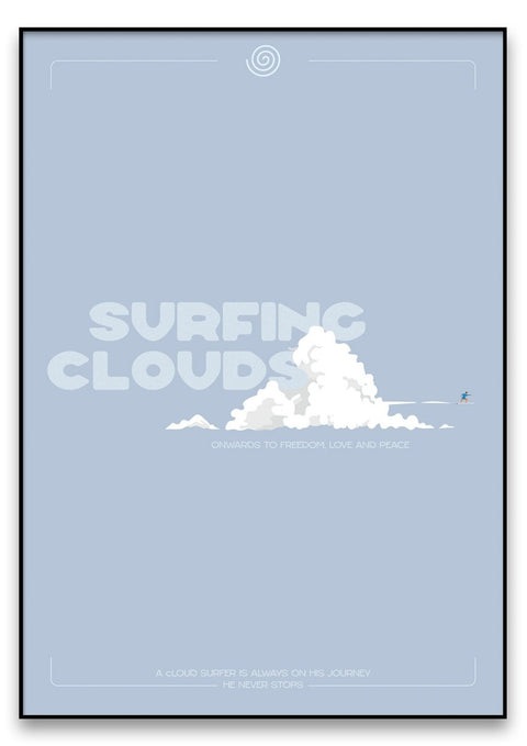 Ein Poster mit den Worten „cloudsurfer“ darauf.