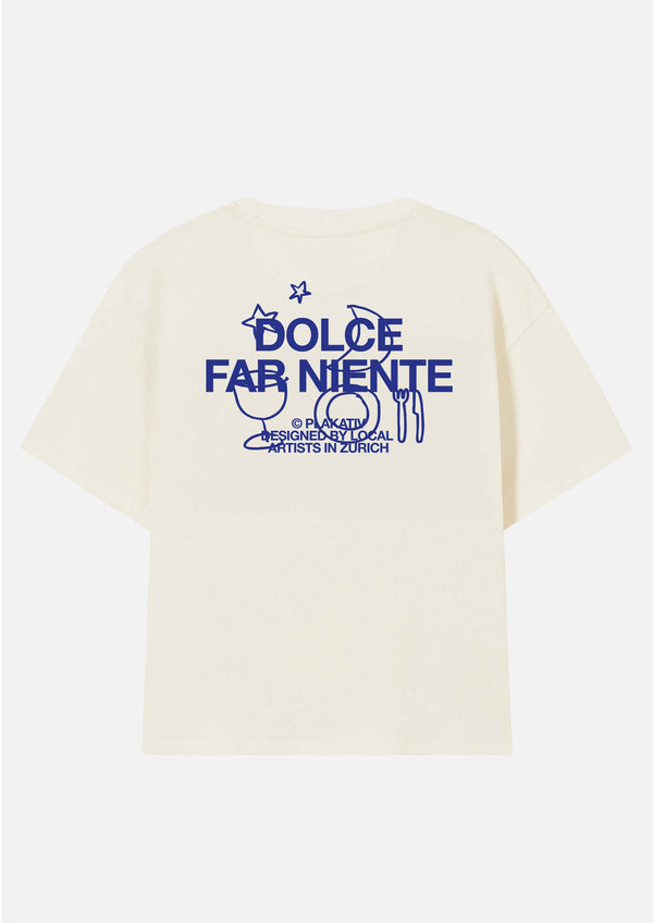 «Dolce Far Niente» Backprint Heavy weight tee White