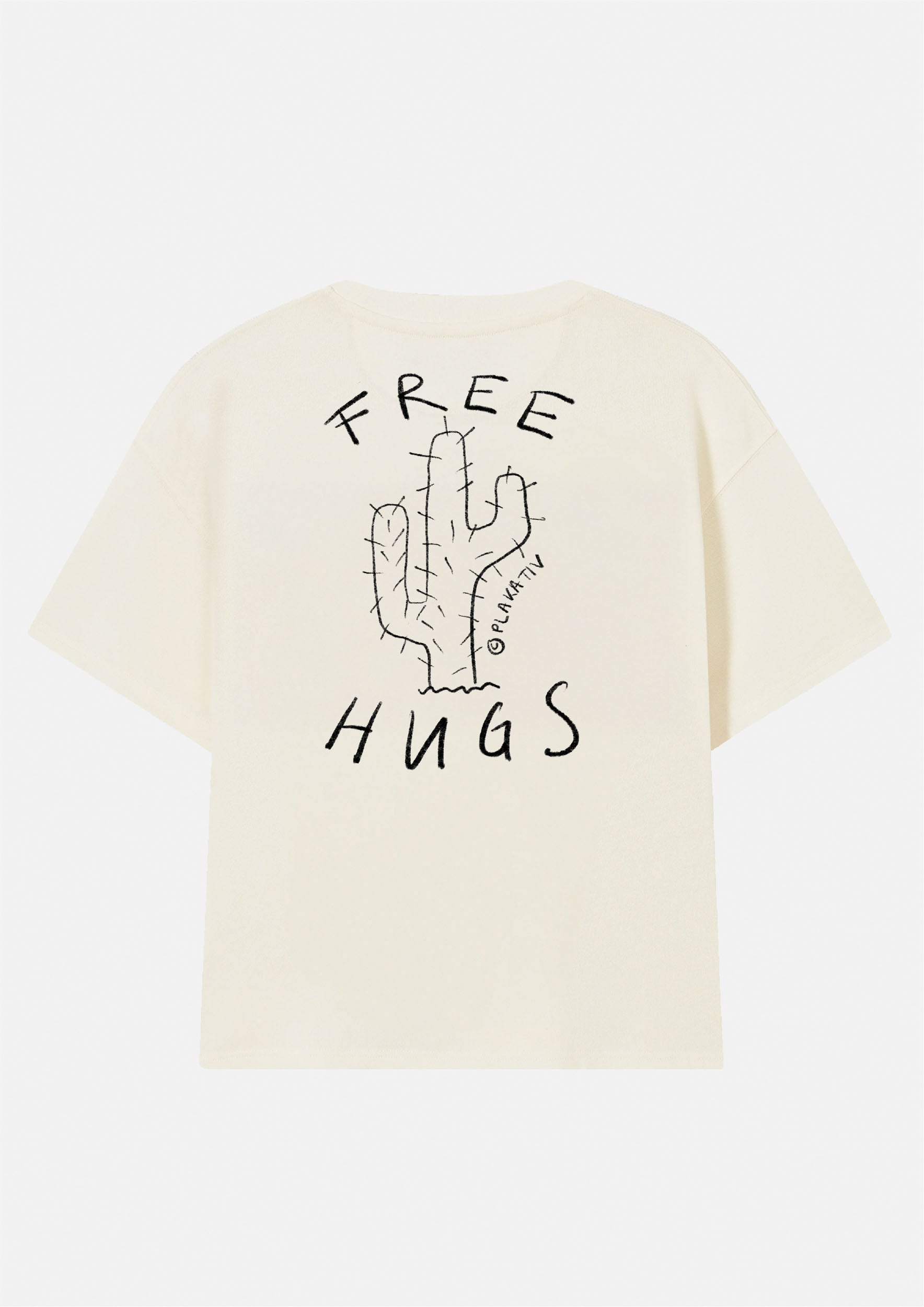 «Free Hugs» Backprint Heavy weight tee White