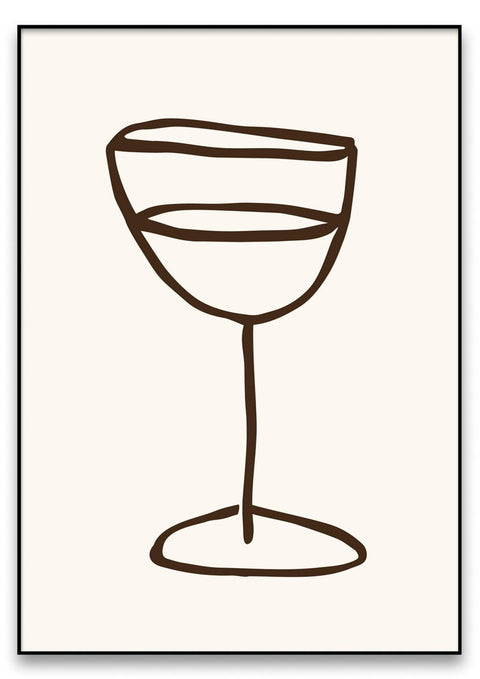 Eine minimalistische Zeichnung eines Full Wine auf einem weißen Hintergrund.