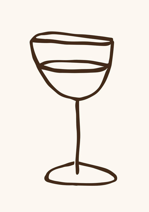 Eine minimalistische Zeichnung eines Full Wine auf einem weißen Hintergrund.