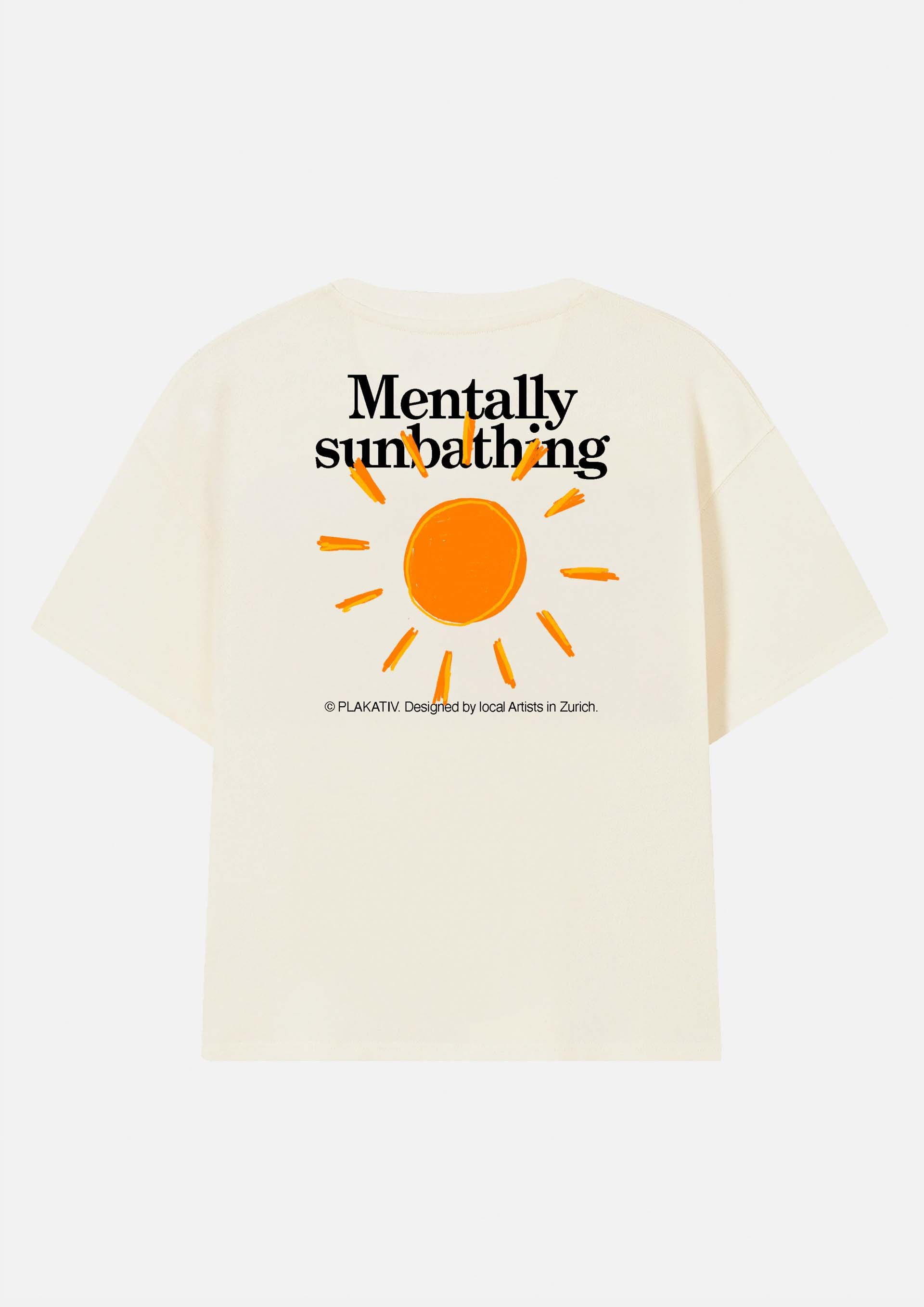 «Mentally sunbathing» Backprint Heavy weight tee White