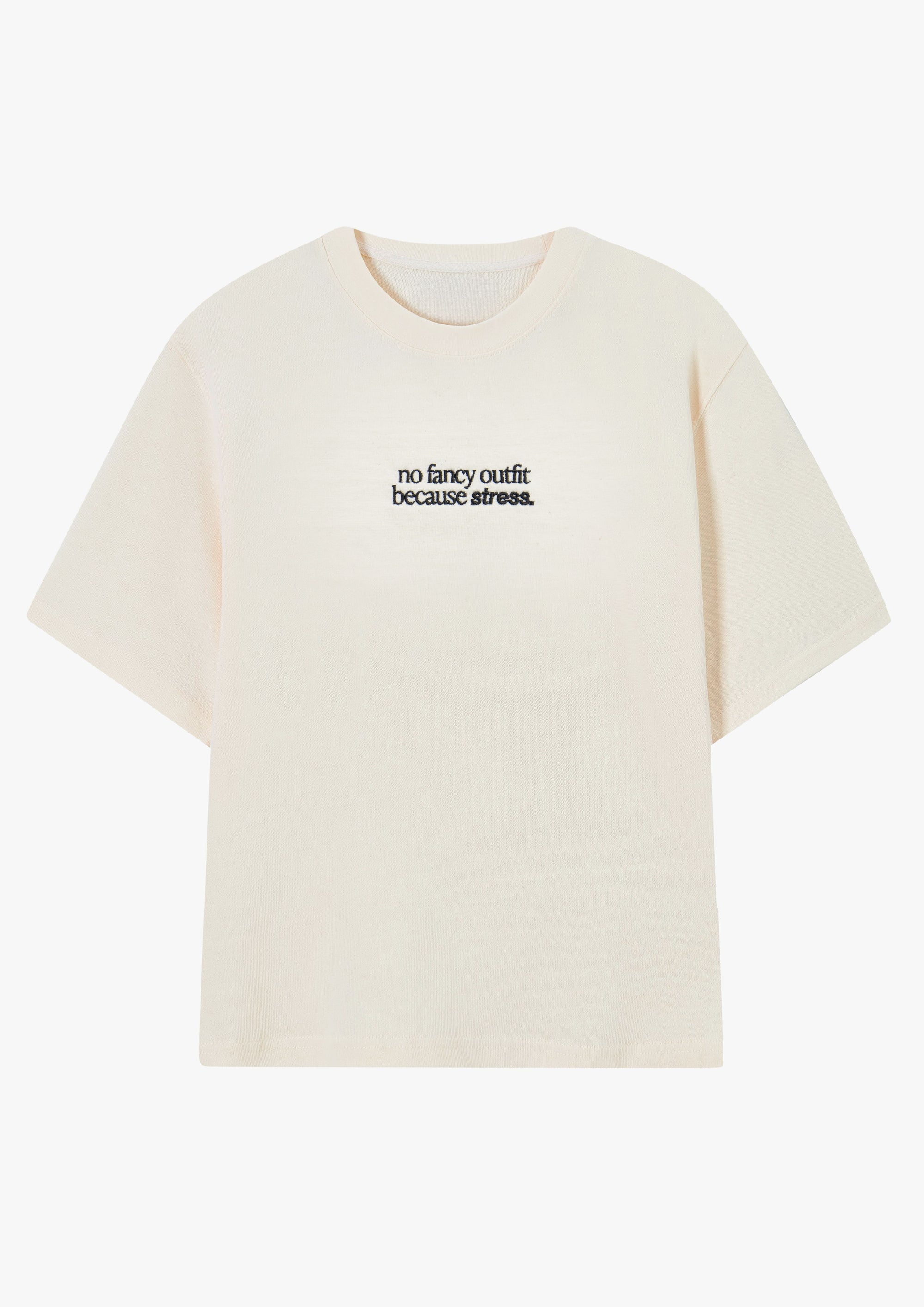 «No Fancy Outfit» Stickerei Heavy weight tee