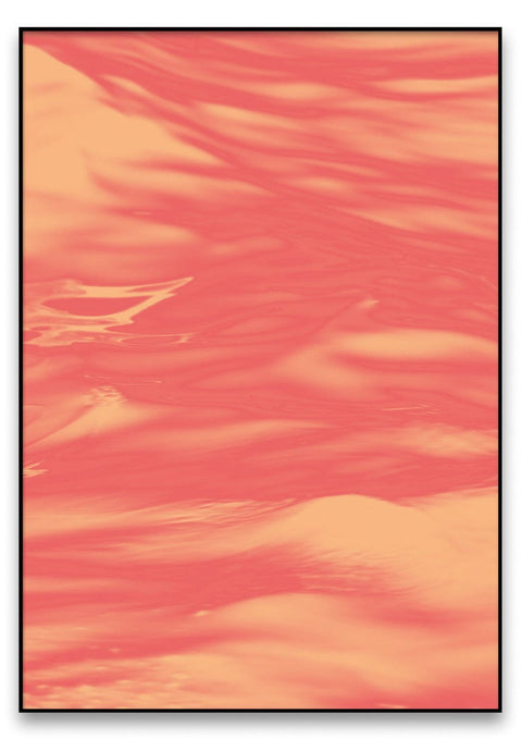 Ein rosa-orangefarbener Hintergrund mit Wellen darauf, dessen Textur das Rote Meer 01 aufweist.