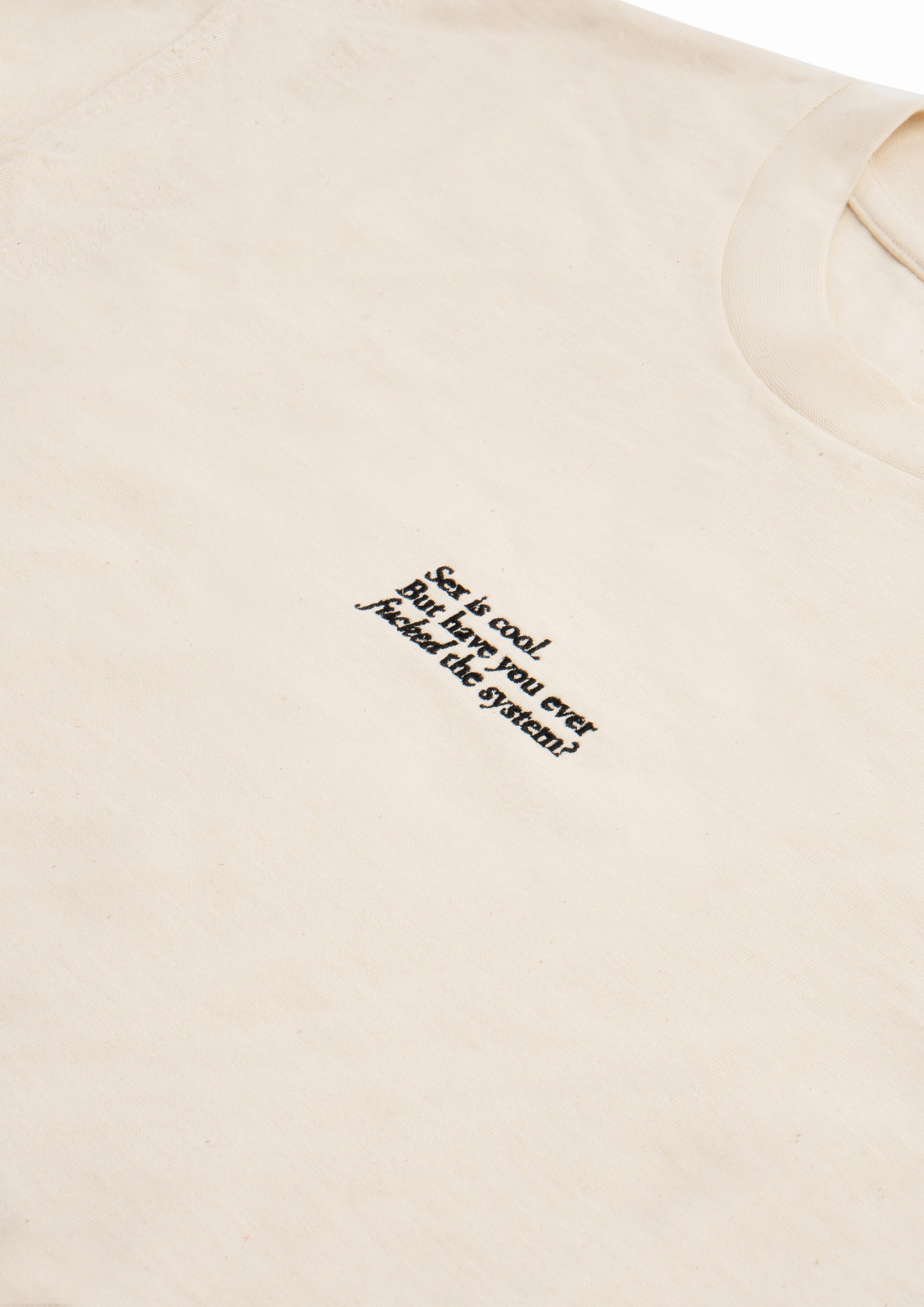 «F the system» Stickerei Super oversize tee