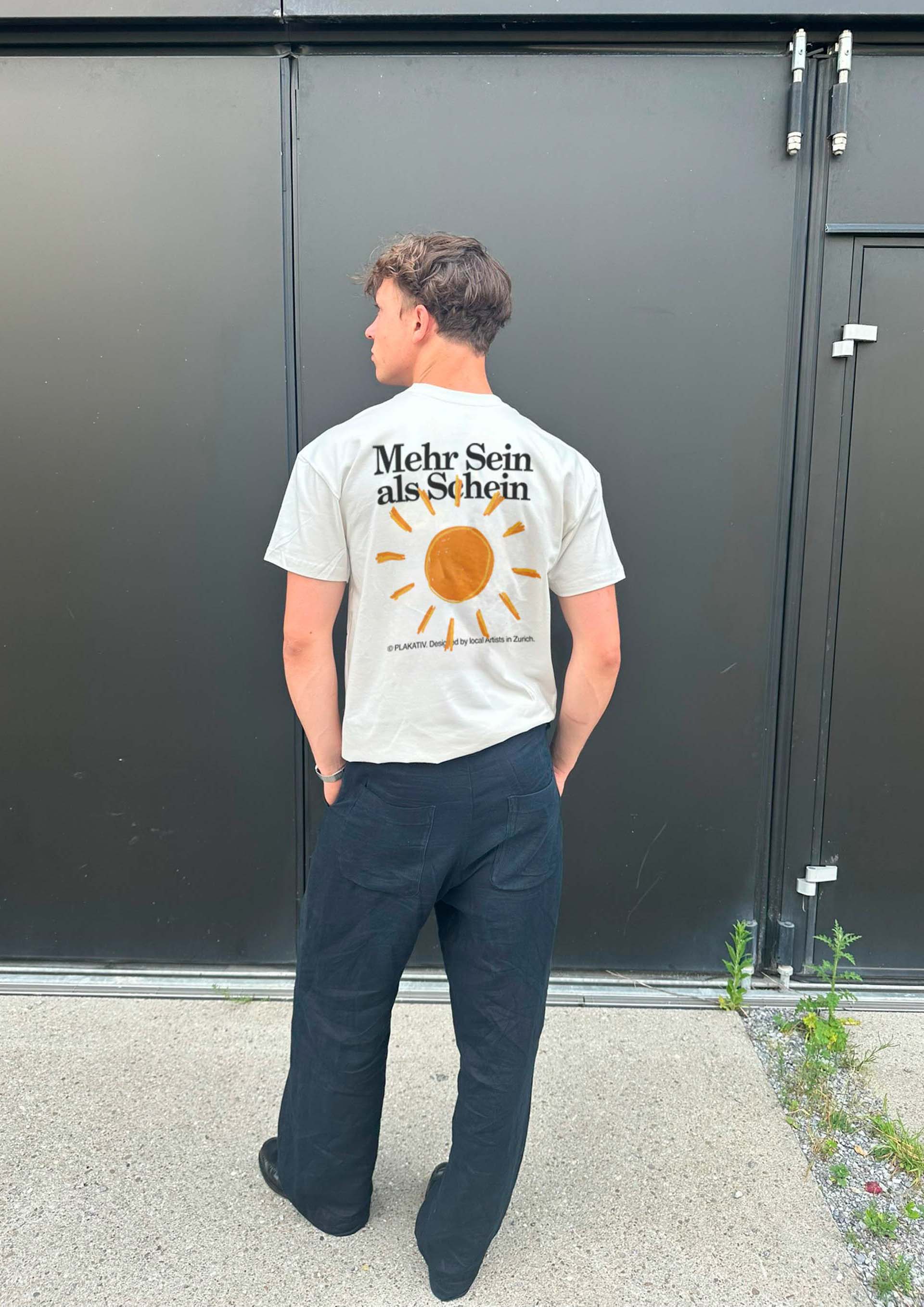 «Mehr Sein als Schein» Backprint Heavy weight tee White