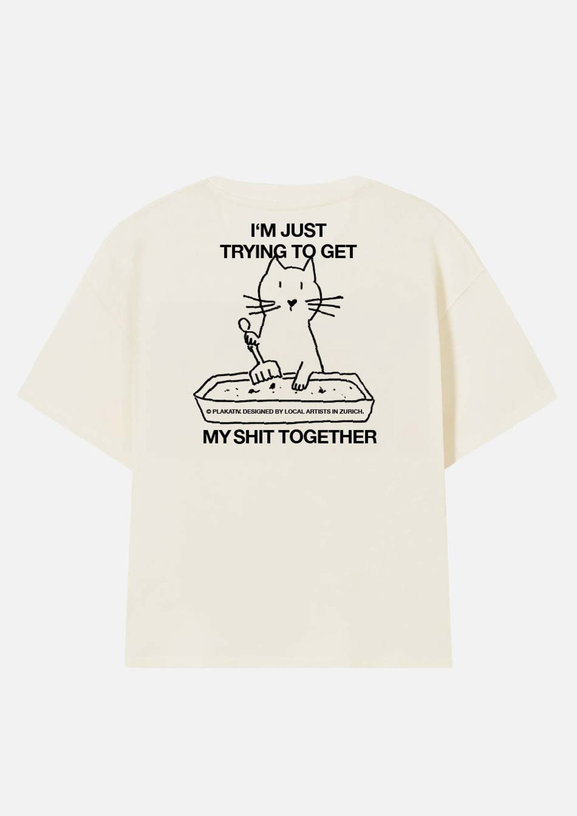 «trying to get my shit together» Backprint Heavy weight tee White