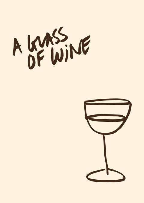 Ein Weinglas mit den handgeschriebenen Worten „a glass of Chateau Margaux“.