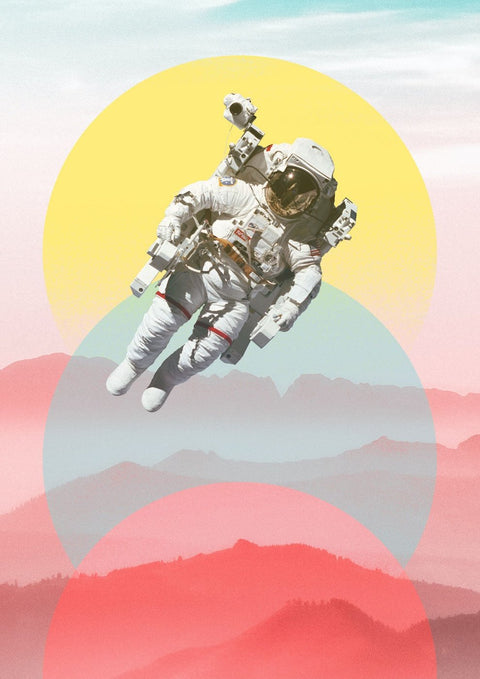 Ein verkaufter Astronaut mit einem Astronauten im Weltraum, gedruckt von Qualitätsdruckereien und erstellt von kunstschaffenden Künstlern.
