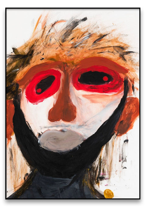 Ein Gemälde eines Mannes mit roten Augen mit abstraktem Diefreimaler 3.