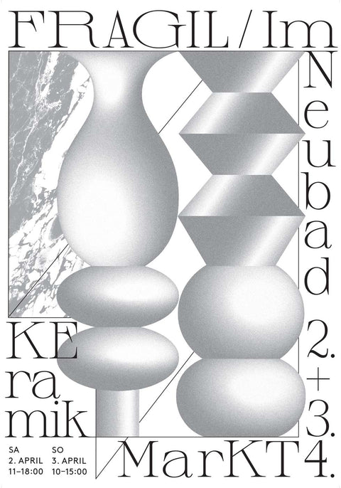 Ein Plakatdesign für Fragil Keramikmarkt / Nebadad.