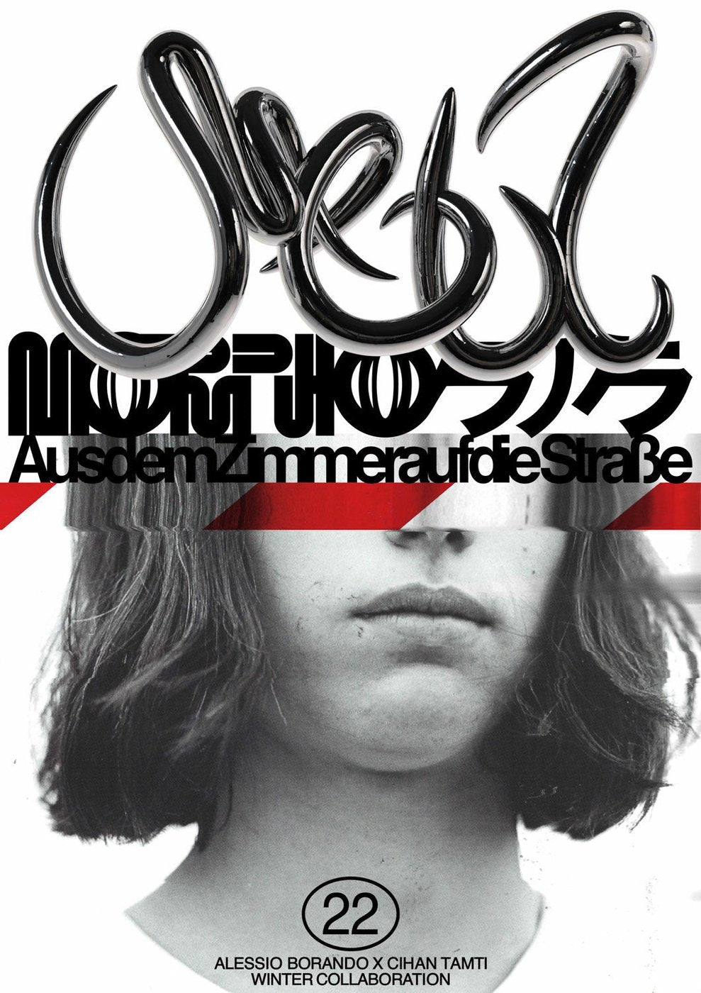 Ein Meta 3 von Alessio X Cihan Poster mit einer Collage einer Frau mit langen Haaren.