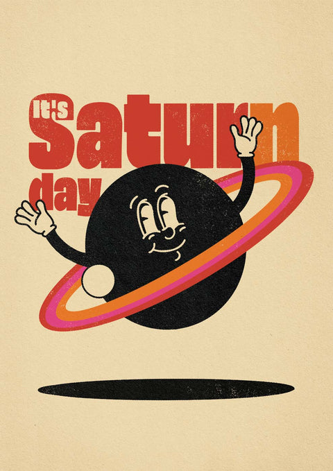 Samstag - Samstag - Samstag - Samstag - Samstag - Saturn im Retro-Stil.