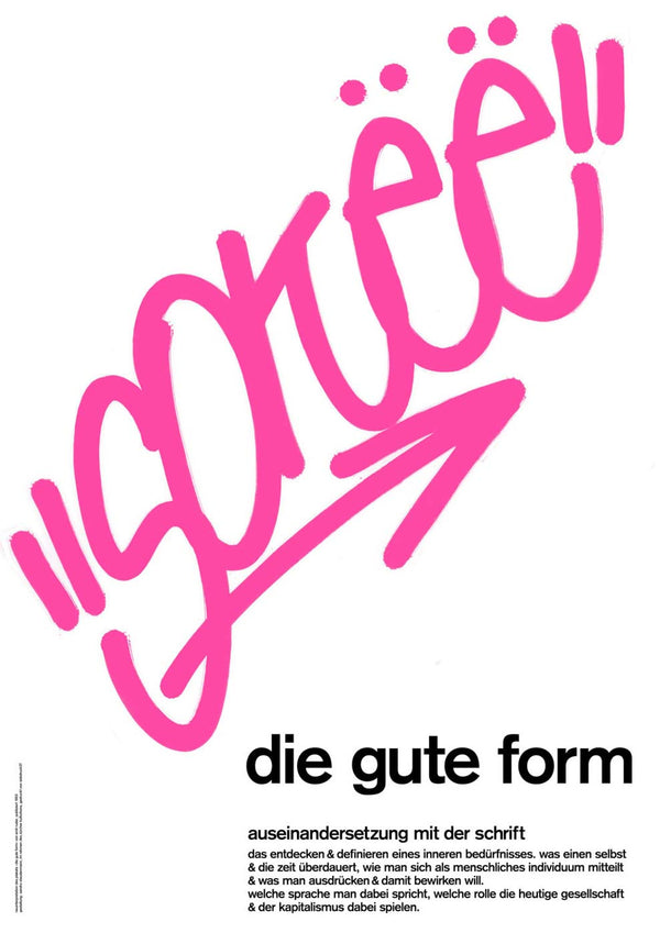 Ein Plakat mit dem Schriftzug „kb sokee die gute form“.