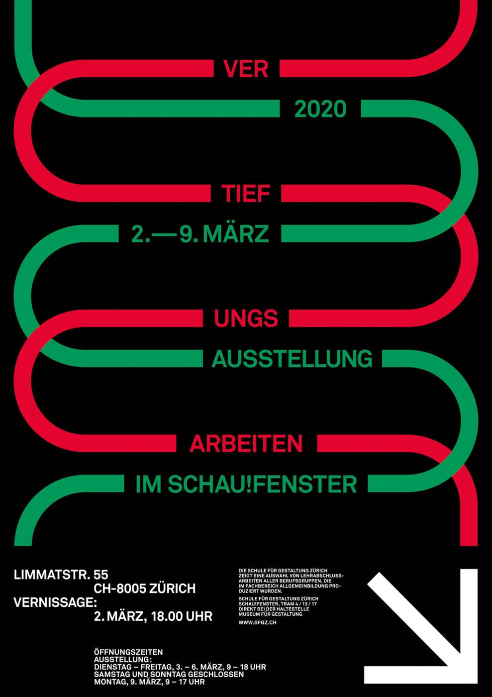 Eine vertiefungsarbeiten 2020 2 mit einem roten, grünen und schwarzen Pfeil.