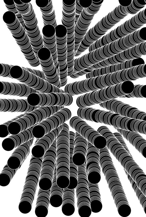 Ein abstraktes Schwarz-Weiß-Bild einer Gruppe von Wünschen.